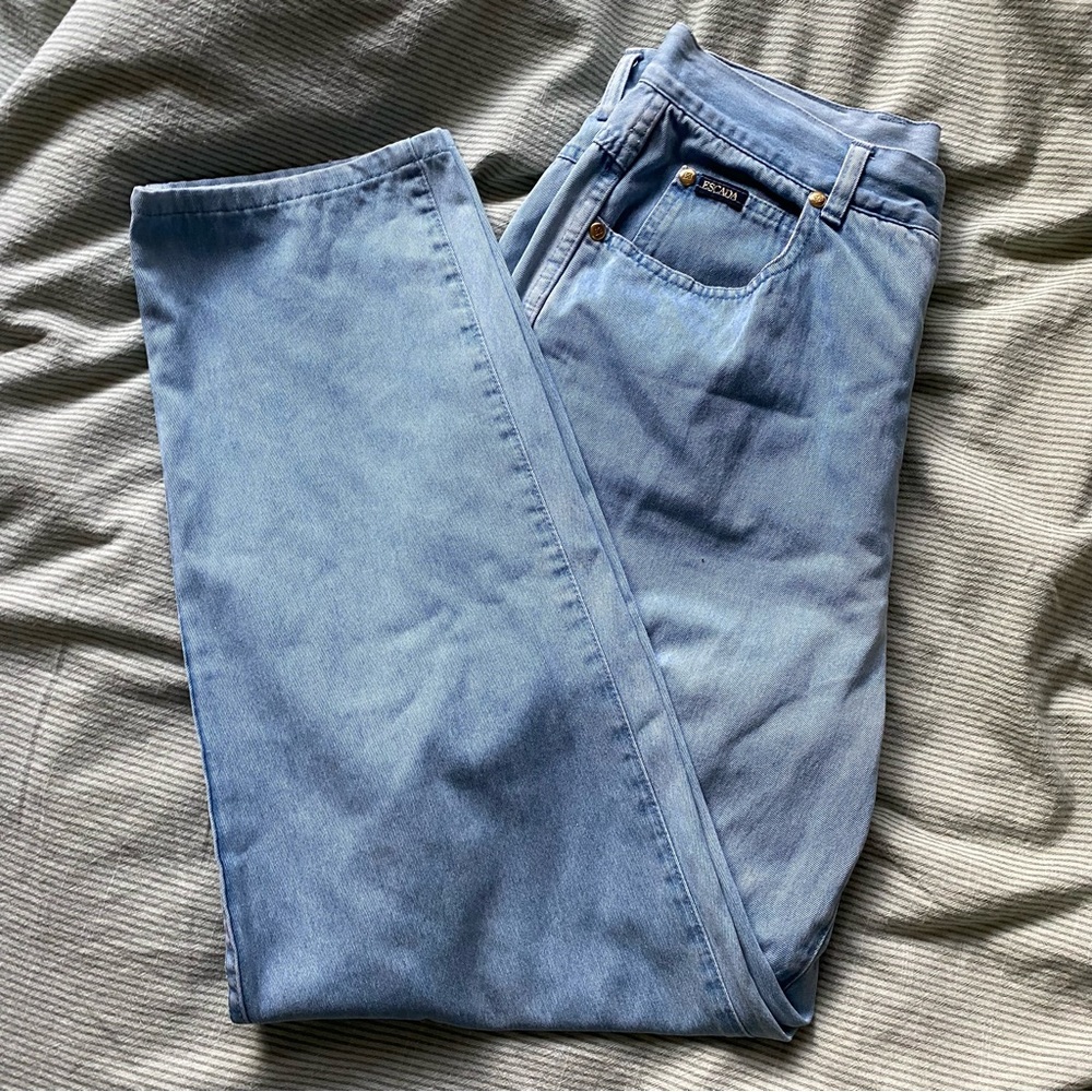 Escada Light Blue Denim High Waist Jeans